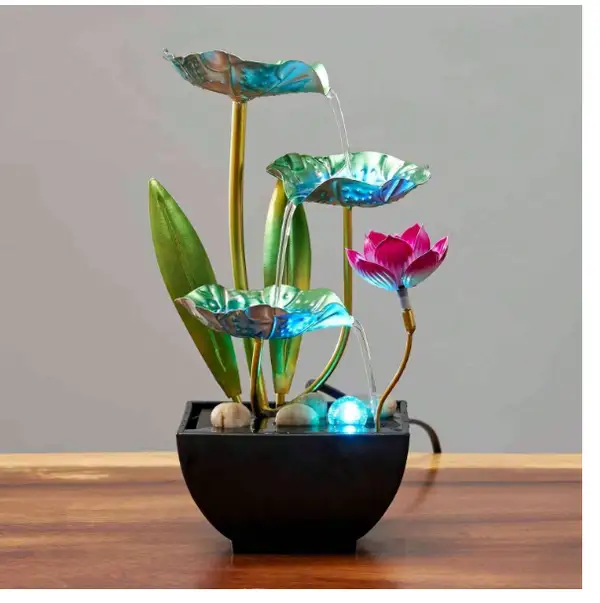 1pc 3-Tier Desktop Waterfall Fountain, Relaxing Sound For Office & Bedroom Decor
