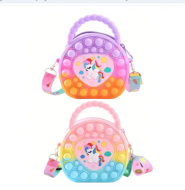 Heart-Shaped Handbag, Silicone Crossbody Bag