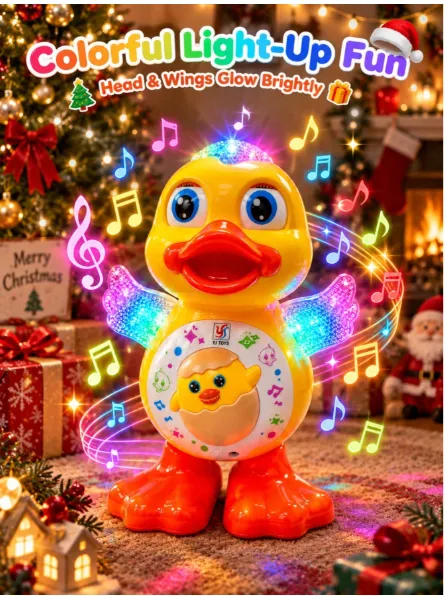 Light-Up Sound Moving Walking Dancing Electric Toy, Toddler Birthday Gift, Toddler Dancing Duck Toy