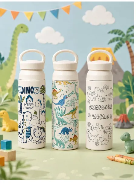 SCALON 1PC Line Dinosaur Element Portable Handheld Insulated Cup