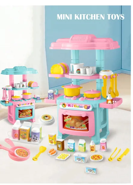 Miniature Kitchen Toy Set For Role Play Game, Pretend Food And Cooking Toys