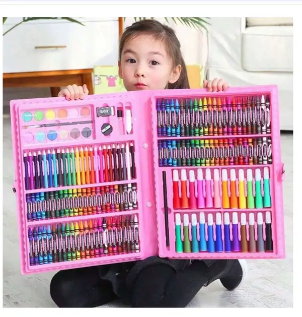 Decoration 36pcs/Set Kids Watercolor Painting Set Including Illustration Book, Crayons And Coloring Pens Set With Drawing Book