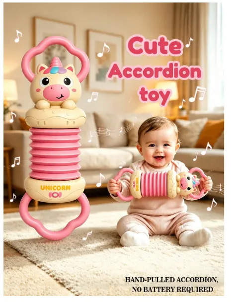Fun Cartoon Handheld Accordion Toy, Cute Animal Musical Instrument, Suitable For Infants And Toddlers