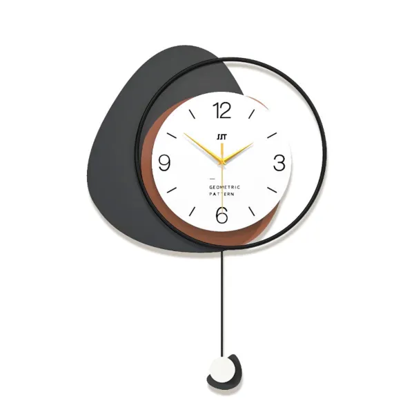 Modern Minimalist Wall Clock with Layered Pebble Design and Subtle Pendulum Accent