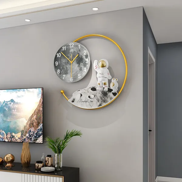 Whimsical Astronaut Moon Wall Clock