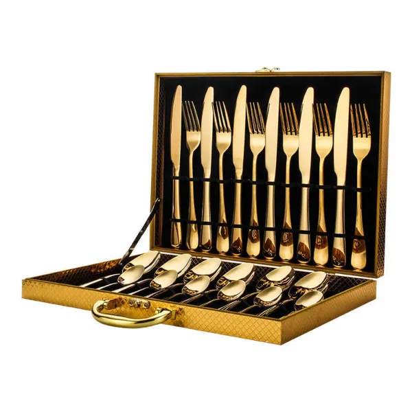 24 Piece Gold Cutlery Gift Set