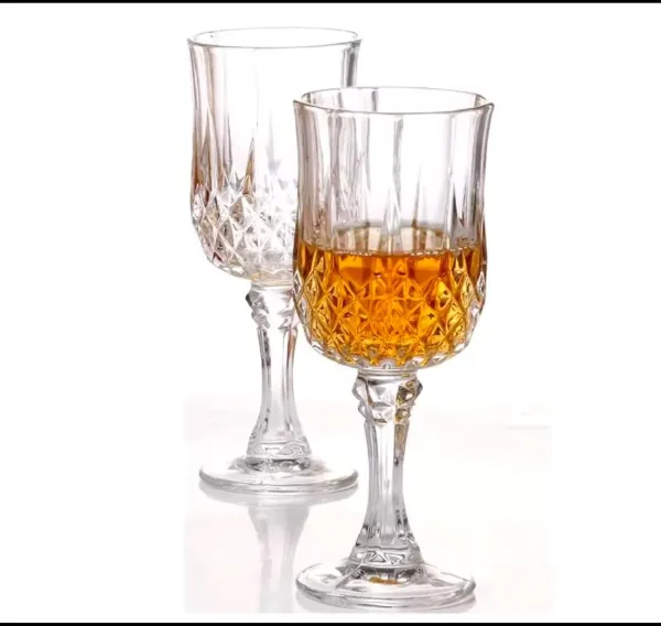 160-230ml Vintage Clear Stem Goblet Drinking Glasses Wedding Wine Glass Cup.