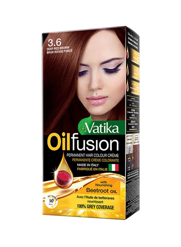 Vatika Hair Colour with Oil Fusion Deep Red Brown