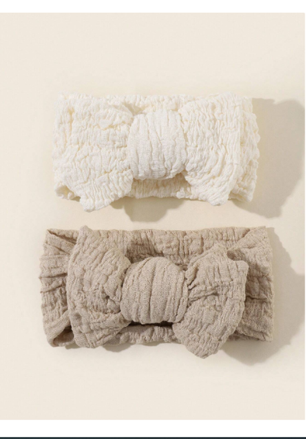 2pcs/Set Infant Newborn 0-6 Months Extra Large Bow Headbands Elastic Hair Band