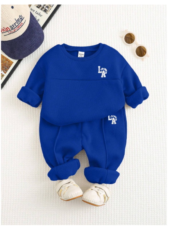 Baby Boys Casual Sports College Style Loose Fit Round Neck Sweatshirt