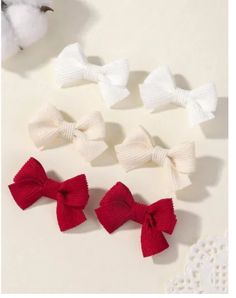 6/20/40pcs Fabric Corn Kernel Bow Hair Clips, Suitable For Babies & Toddlers Love Valentine