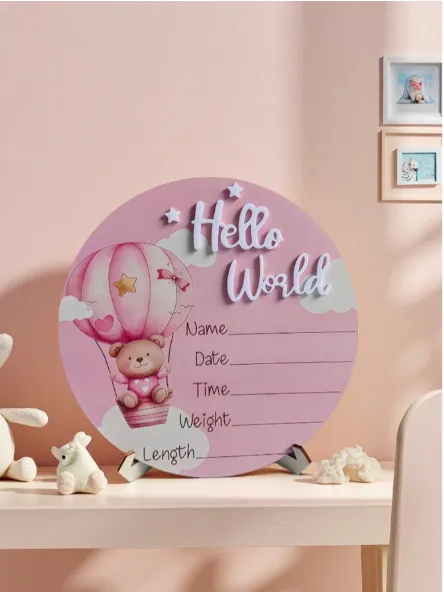 1pc "Hello World" Birth Announcement Board