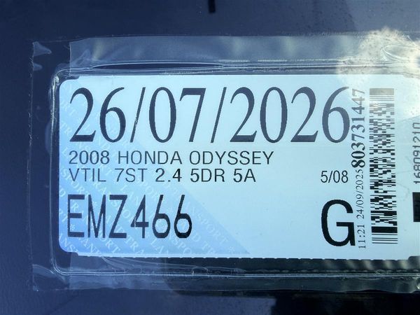 2008 Honda Odyssey VTIL 7ST 2.4 5DR 5A Carousel 14