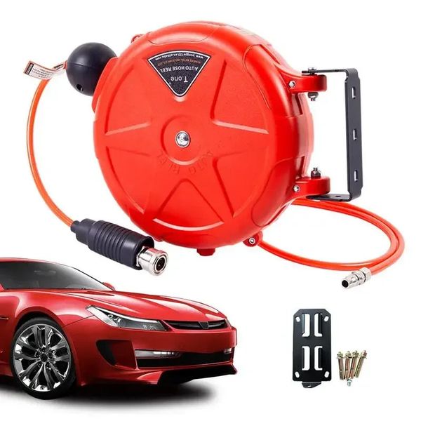 10M Auto-Rewind Air Hose Reel – Wall Mounted with Swivel Bracket & Quick Coupler