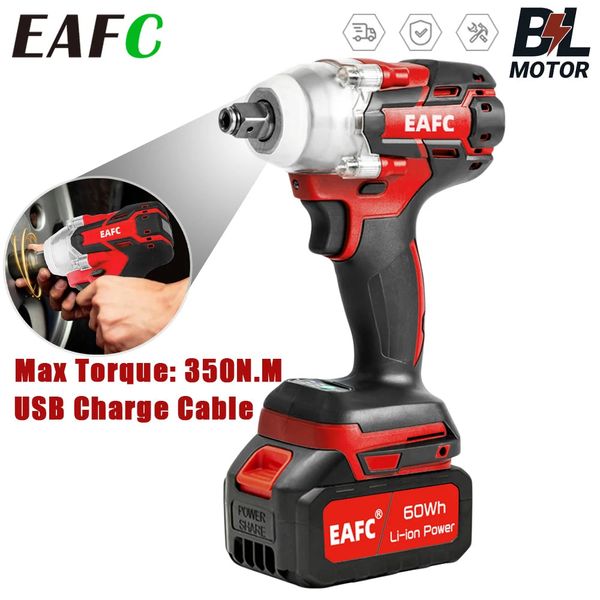 EAFC 350Nm Brushless Cordless Impact Wrench | USB Rechargeable | 30Wh & 60Wh | LED Light