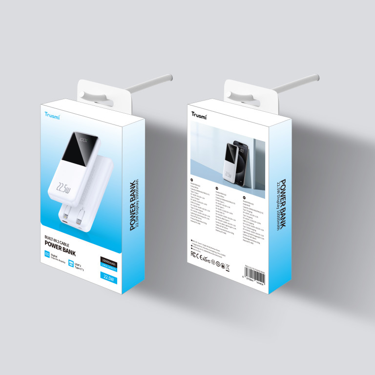 Trusmi PD 22.5W DIGITAL POWER BANK 10000mAh White PB03-022
