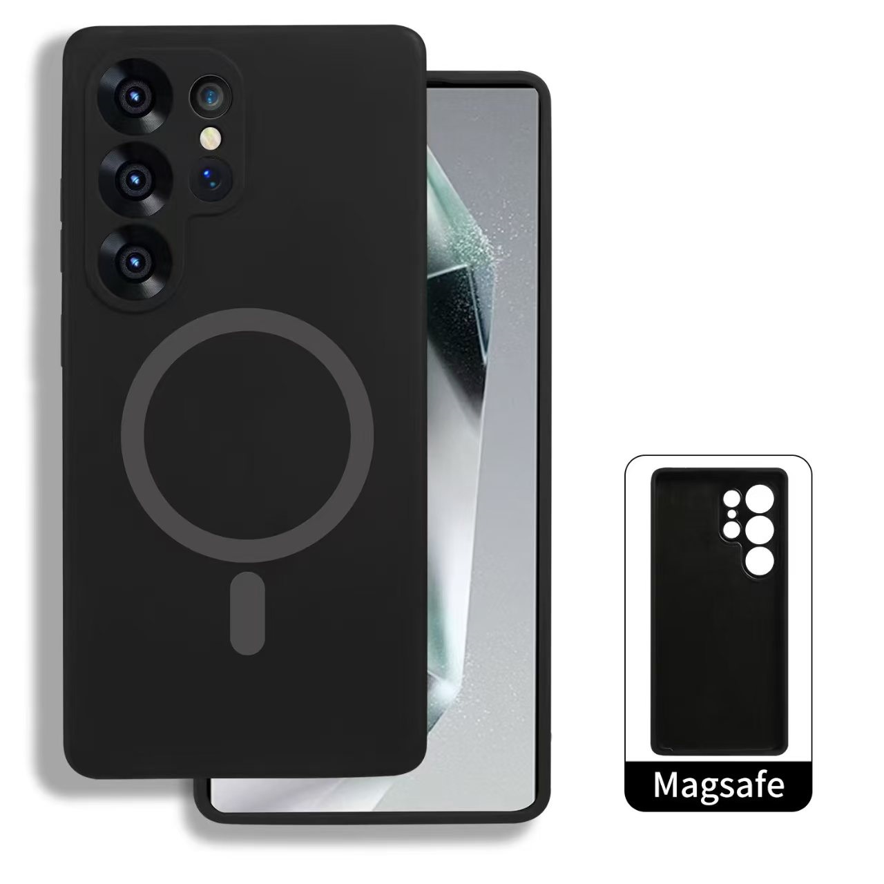 Samsung S24 Plus / S25 Plus Black Magsafe Silicon Case