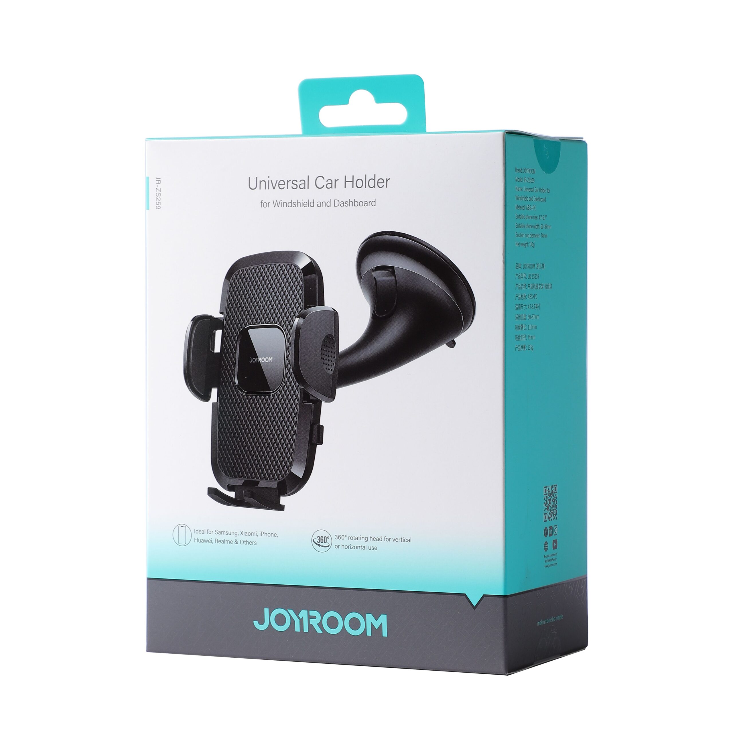 Joyroom Mechanical Car Phone Holder (Windshield) Black JR-ZS259