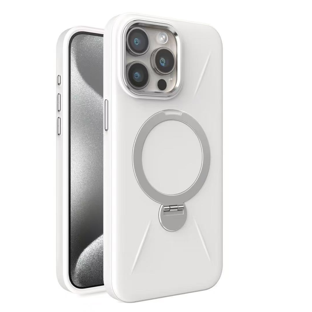 iPhone 13 / 14 White Magsafe Premium Silicon Case With Stand