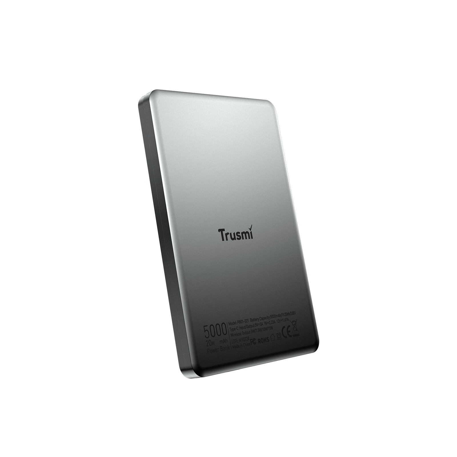 Trusmi PD20W Ultra thin MAGNETIC WIRELESS Powerbank 5000mAh Gray PB01-021 Carousel 1
