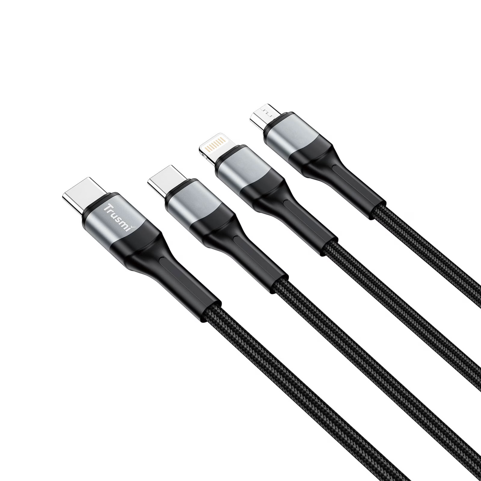 Trusmi CA29-050 66W 3 in 1 Charging Cable Type-C to Type-C Lightning Micro Carousel 1