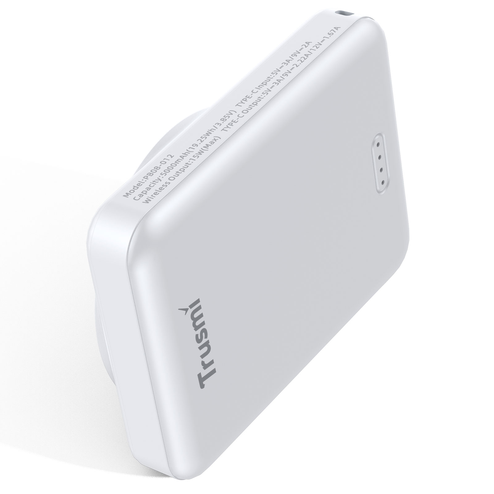 Trusmi PD20W MAGNETIC WIRELESS(15W ) POWER BANK 5000mAh White PB08-012 Carousel 2