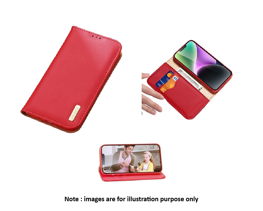 iPhone 13 Pro Red DUX Wish/Hivo Leather Wallet Case