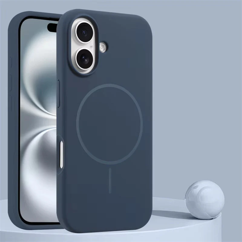 iPhone 16 Pro Blue Magsafe Silicon Case