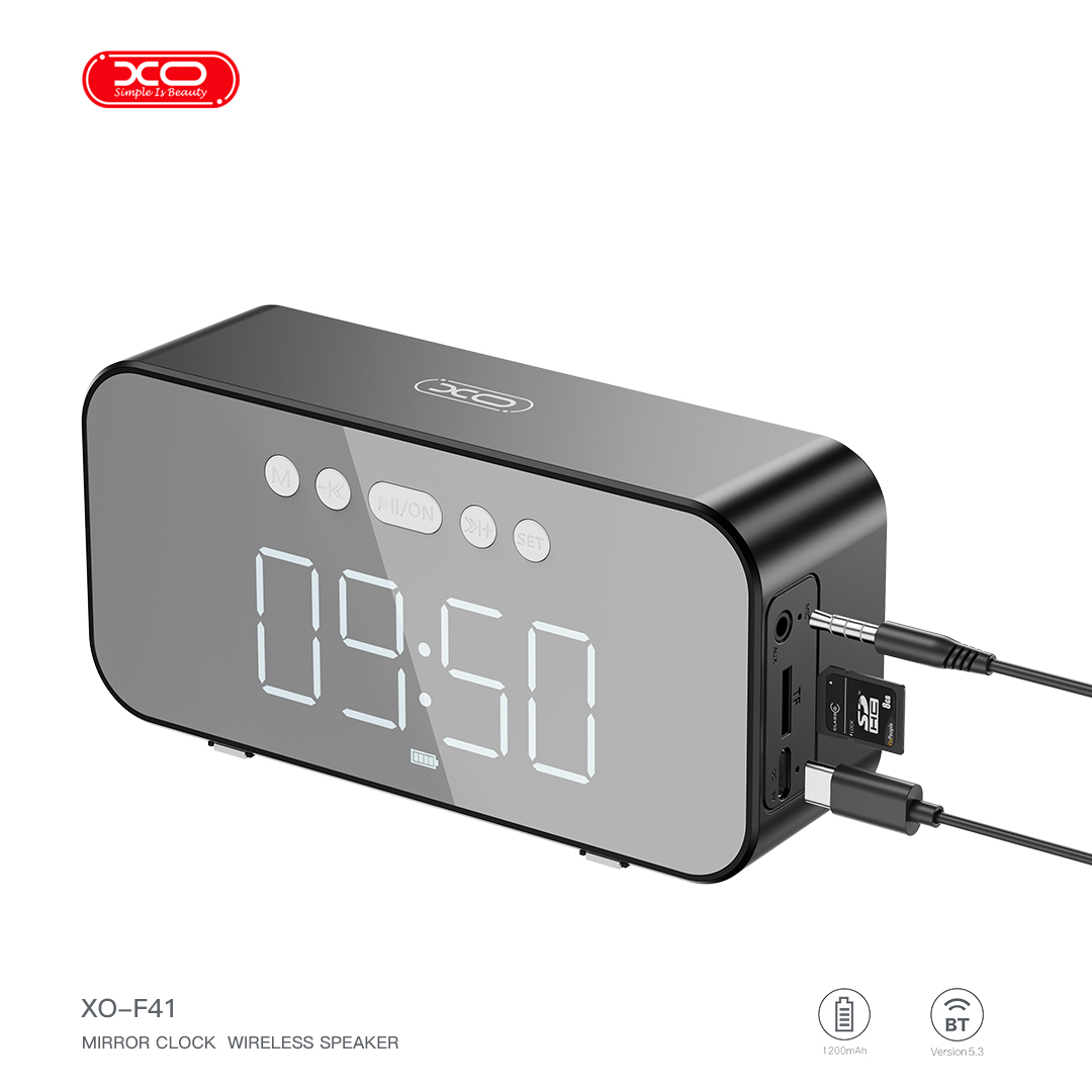 XO F41 Mirror Clock Bluetooth Speaker