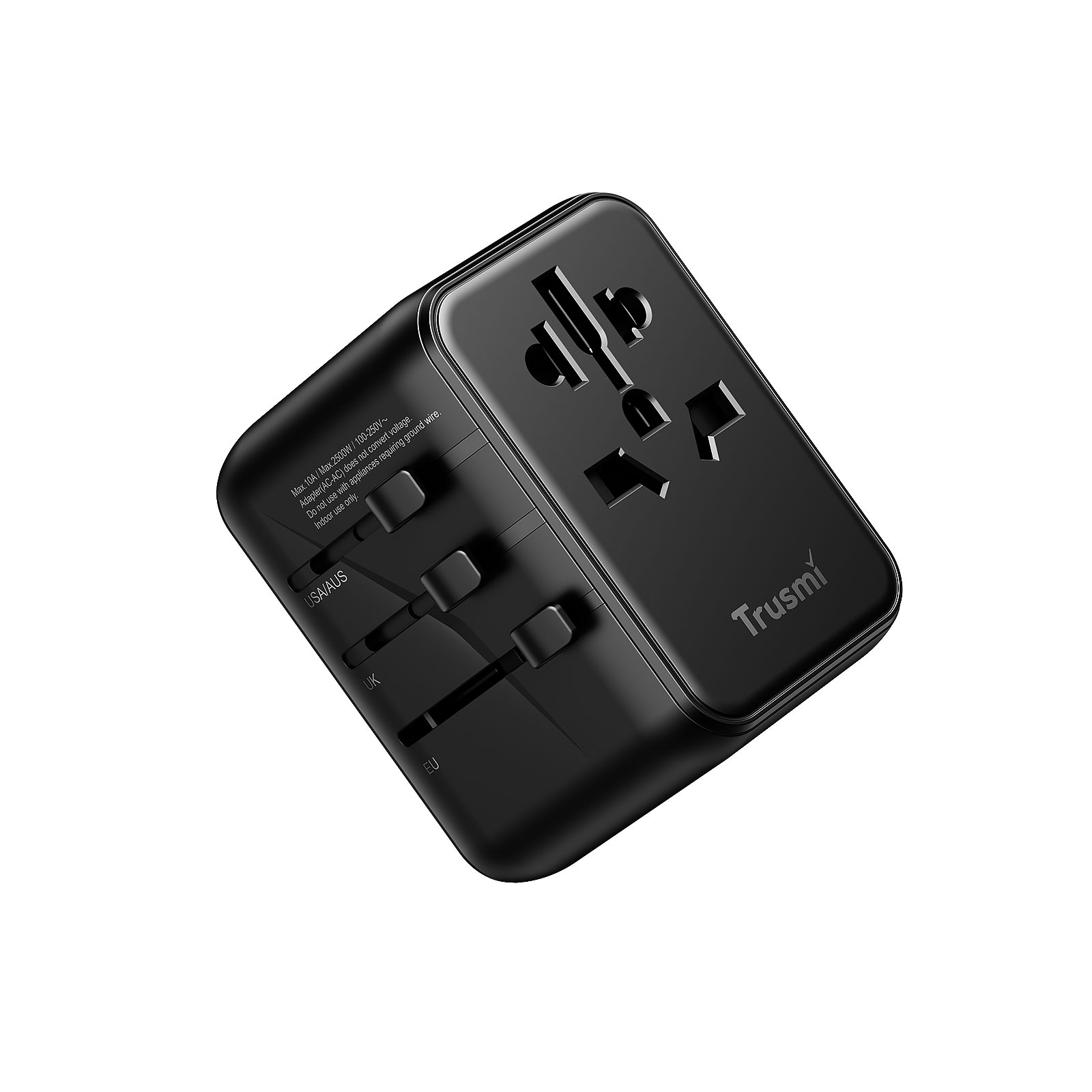 Trusmi Travel Charger / Travel Adapter 20W 1C2A UK/US/EU/AU/NZ Black CH18-01 Carousel 2