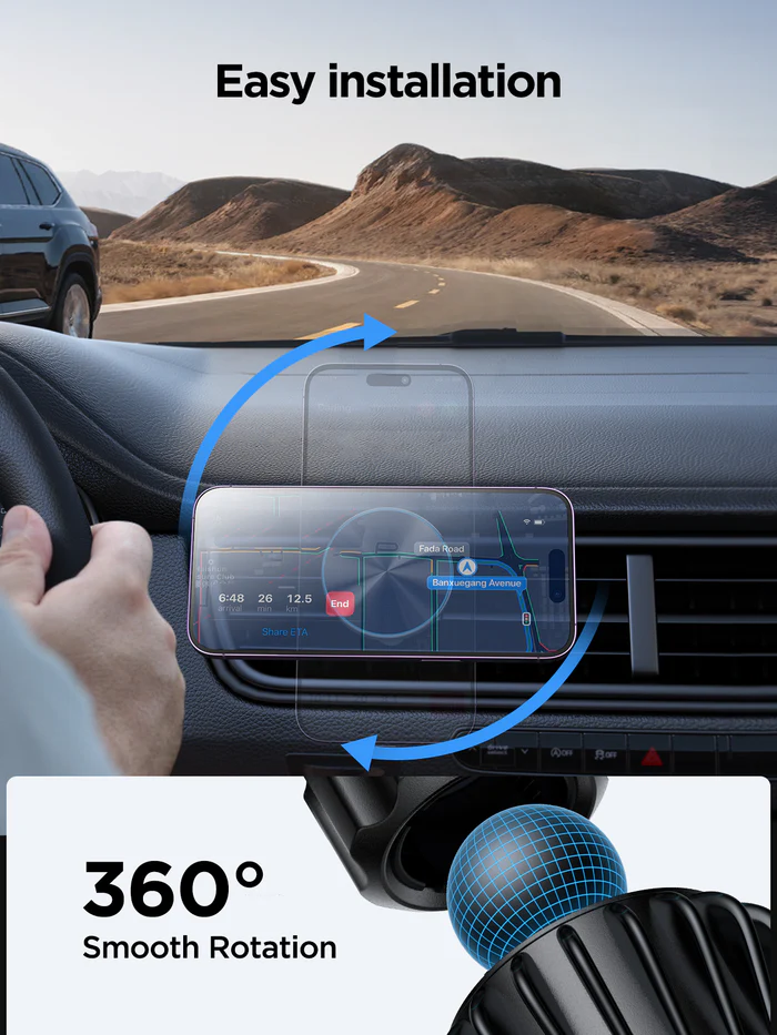 JOYROOM JR-ZS240 Pro 15W Fast Magnetic Wireless Charging Car Phone Holder Carousel 3
