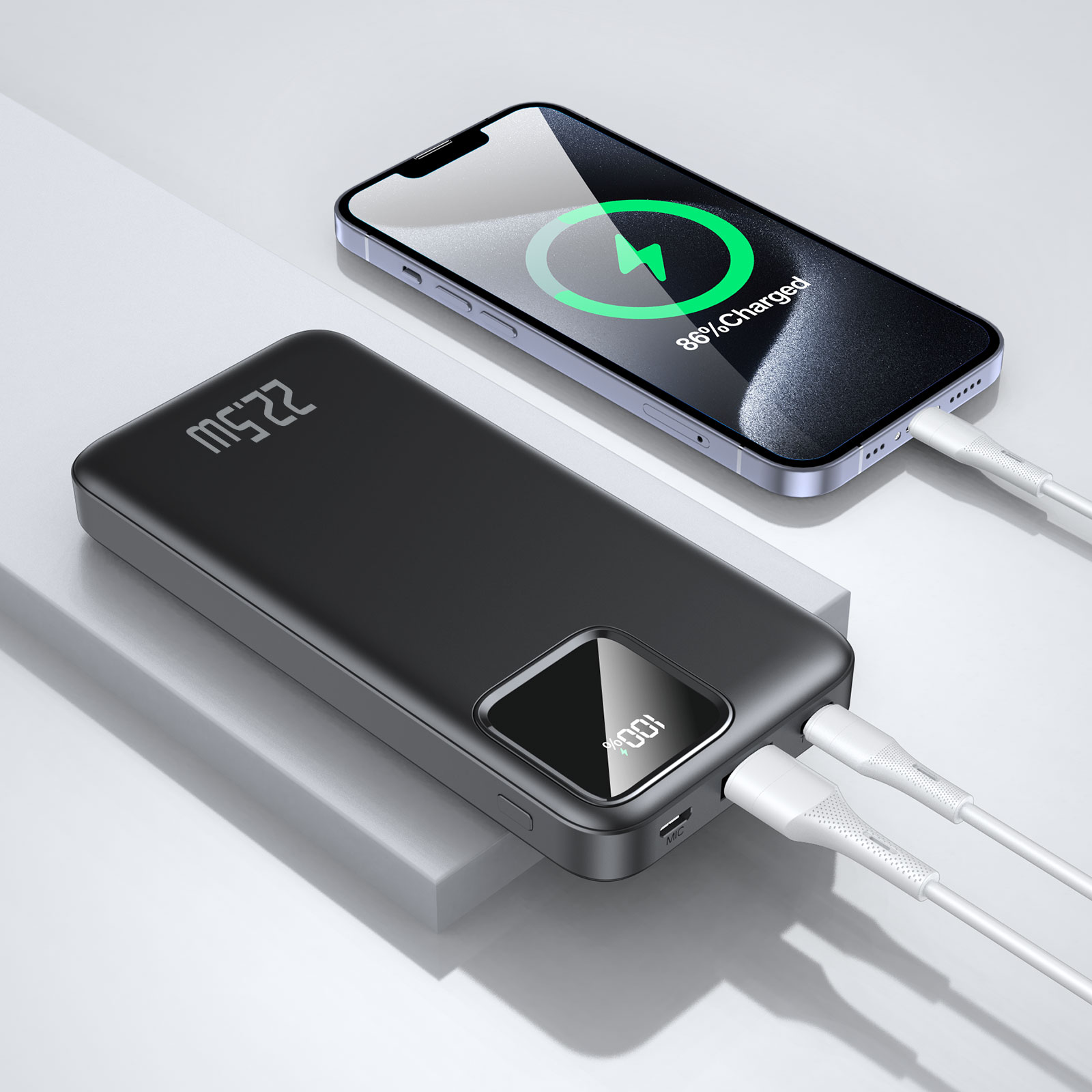Trusmi PD22.5W 10000MAH Power Bank with Cables Black PB02-011 Carousel 1