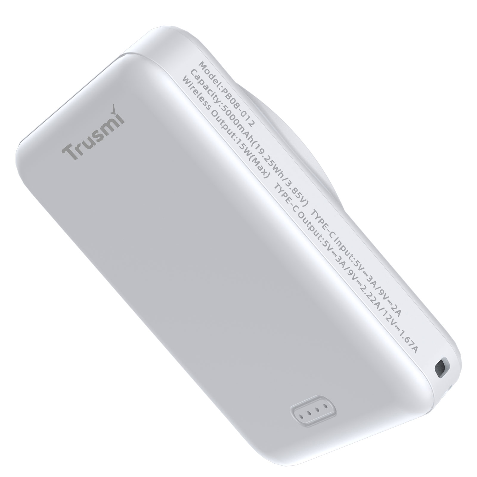 Trusmi PD20W MAGNETIC WIRELESS(15W ) POWER BANK 5000mAh White PB08-012 Carousel 1