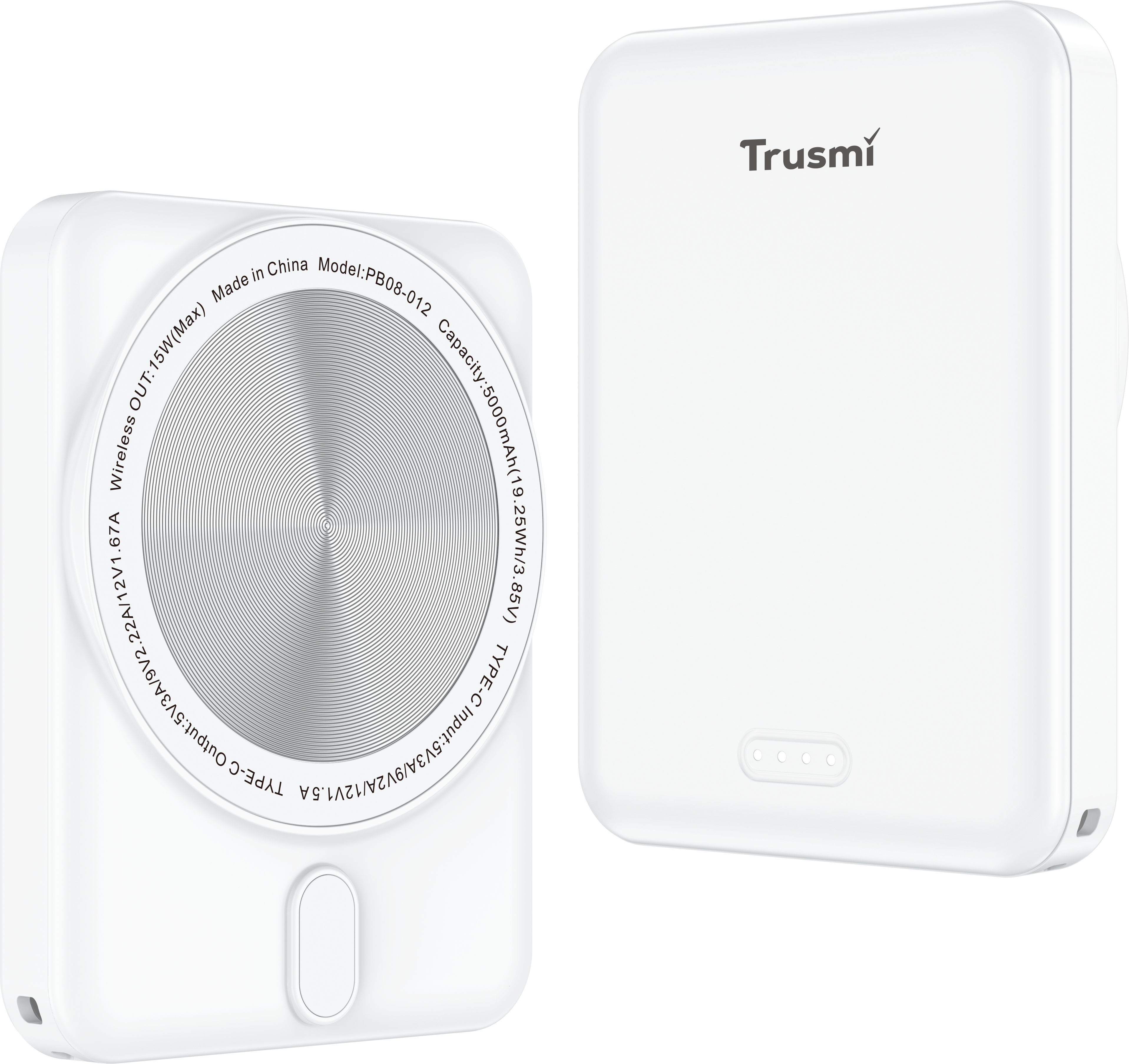 Trusmi PD20W MAGNETIC WIRELESS(15W ) POWER BANK 5000mAh White PB08-012 Carousel 3