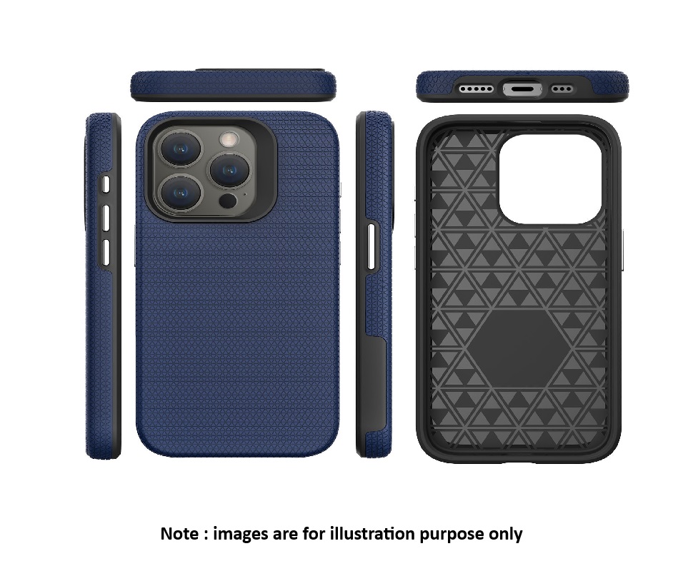 iPhone 16 Navy Blue Triangle Luxury Armor Case With Magsafe