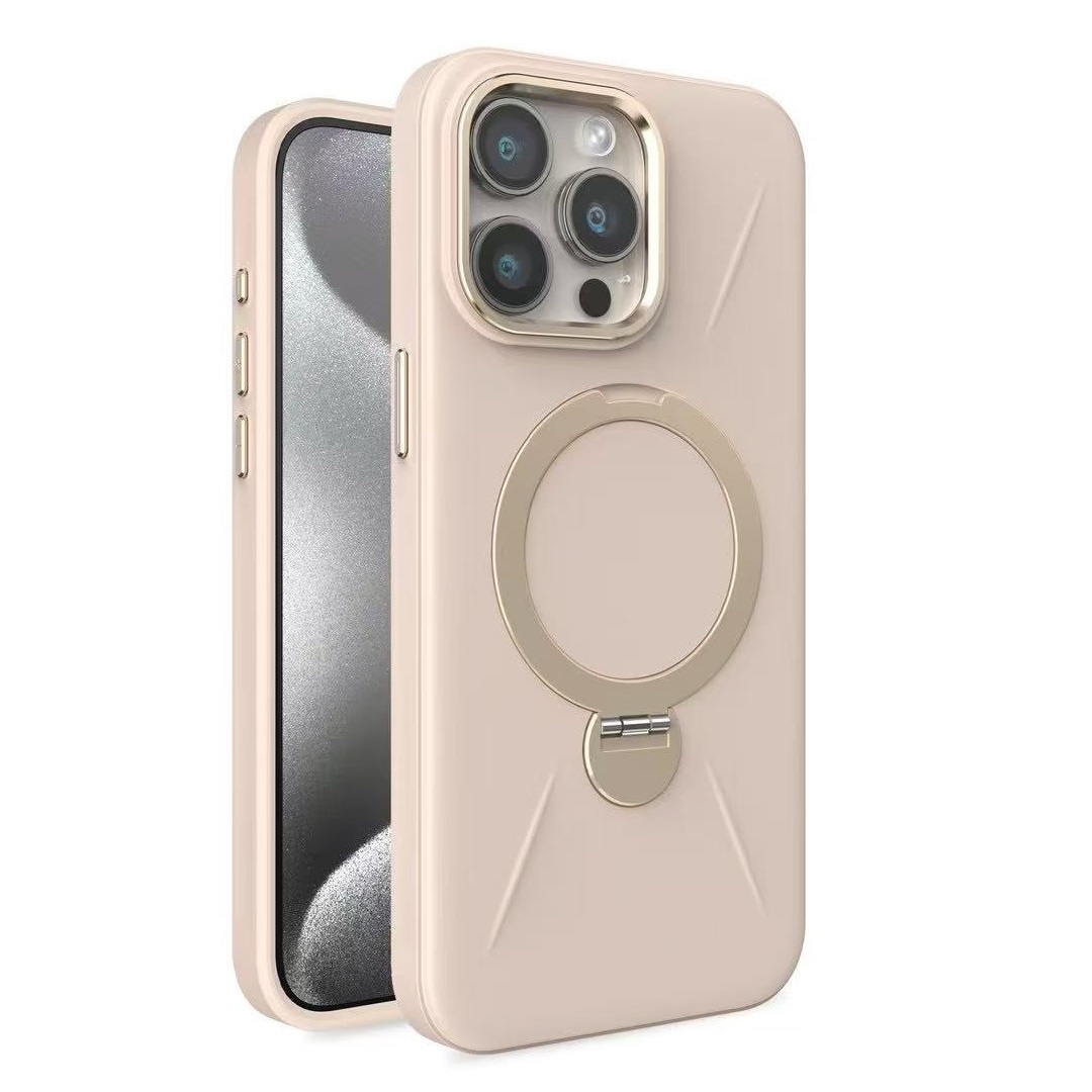 iPhone 12 Pro Max Beige Magsafe Premium Silicon Case With Stand