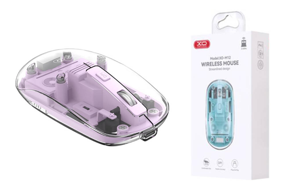 XO M12 Bluetooth Wireless Transparent Mouse Purple