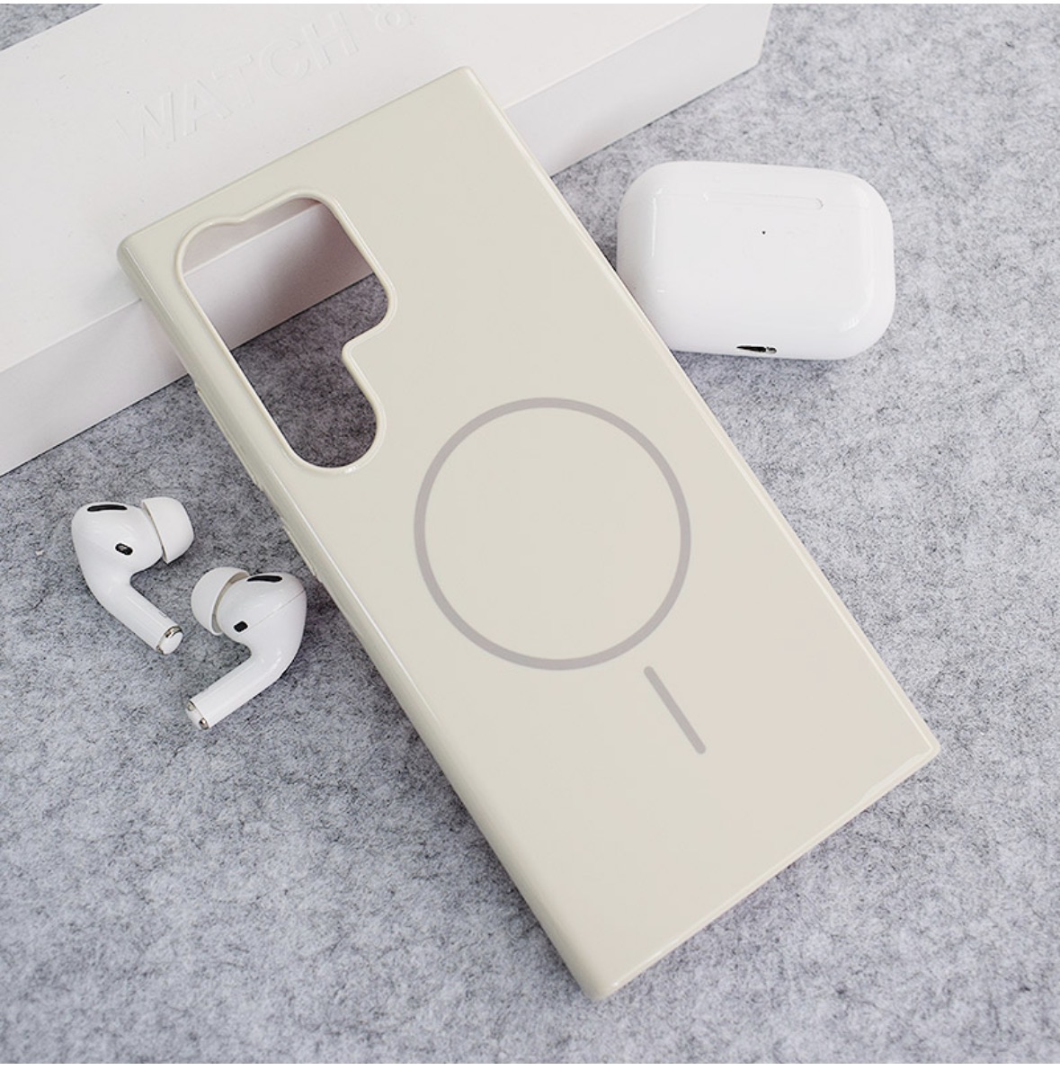 Samsung S22 Antique White Magsafe Silicon Case