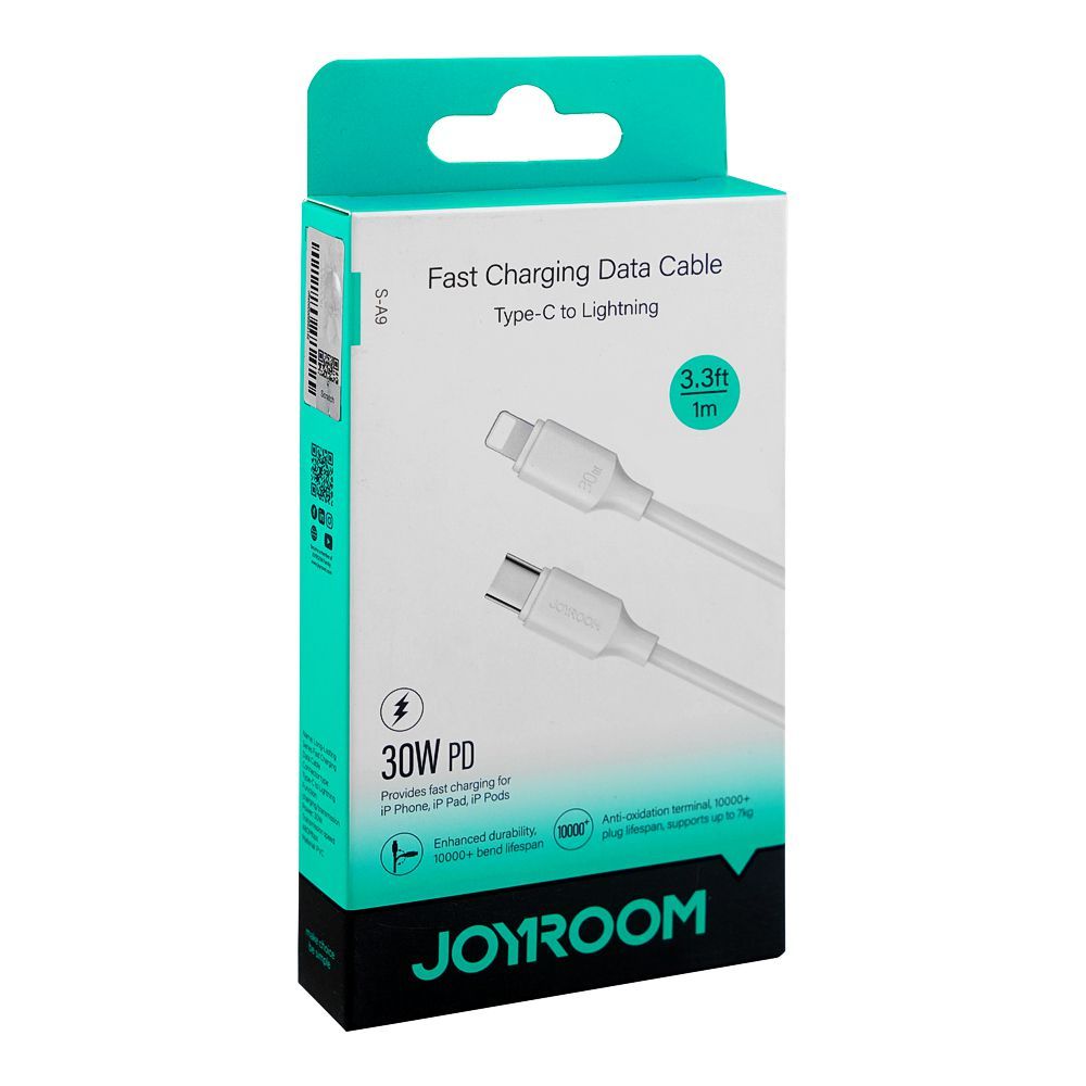 Joyroom Type-C to Lightning 1m-White 30W Fast Charging Data Cable S-A9