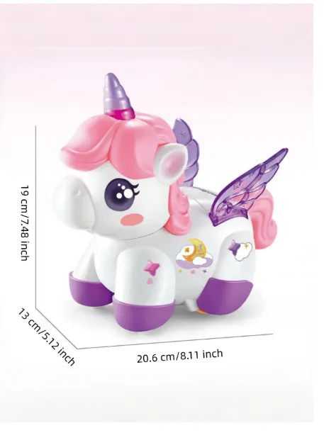 Electric Stunt Spinning Unicorn Toy, Rechargeable With Music & Lights, Cartoon Animal Shaped Toy For Girls Carousel 8