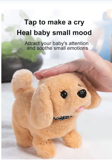 1pc Electric Walking & Barking Plush Toy Dog, Realistic Fur Electronic Pet Dog Toy For Children Carousel 5