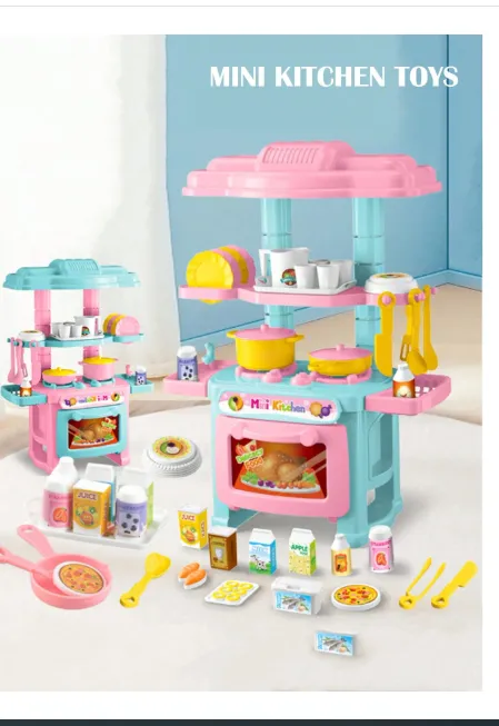 Miniature Kitchen Toy Set For Role Play Game, Pretend Food And Cooking Toys Carousel 2