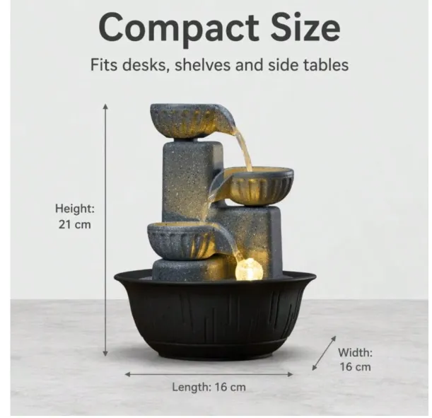 New Creative 3-Tier Desktop Water Fountain Decor Carousel 2