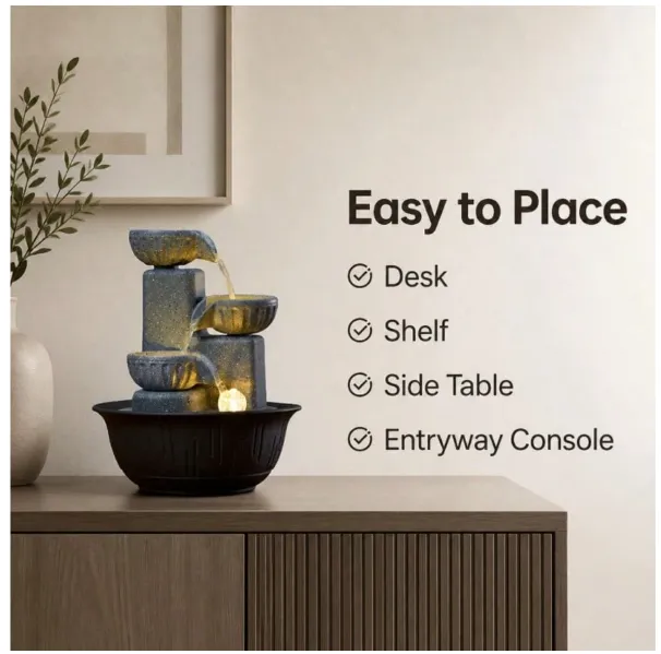 New Creative 3-Tier Desktop Water Fountain Decor Carousel 6