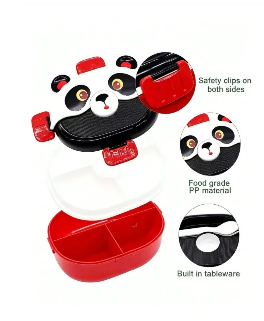 Cute Cartoon Animal Shaped Bento Box, Divided Leak-Proof Food Storage Container Carousel 2