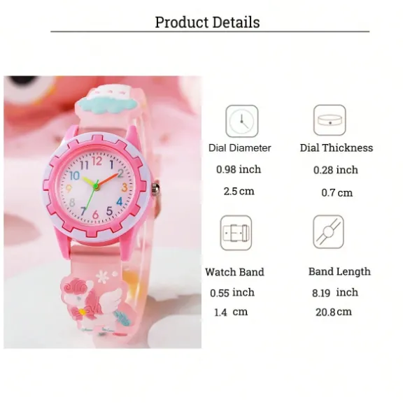 Children's Astronaut Pattern Macaron Color Series Kids Watch, Colorful Plastic Strap Boys Girls Student Watch Carousel 3