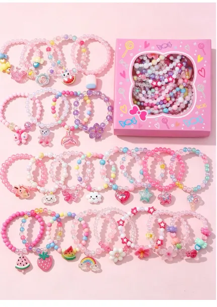 24PCS Girls Cute Butterfly Flower Heart Charm Bracelets Carousel 5