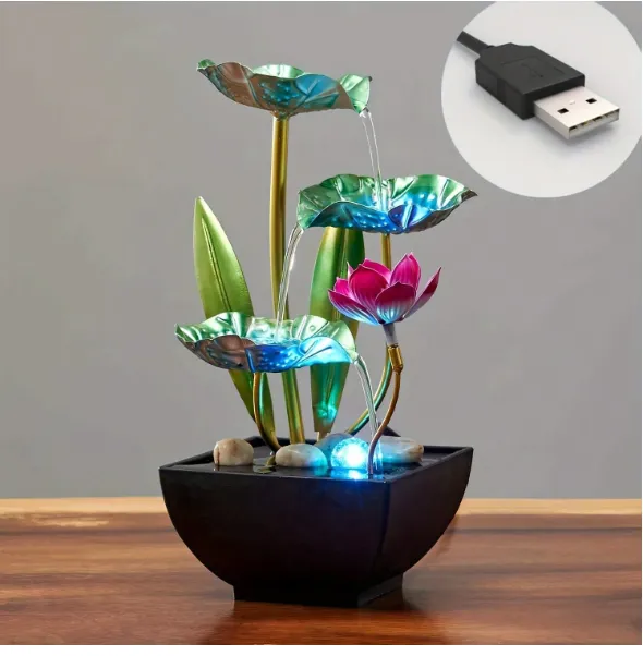1pc 3-Tier Desktop Waterfall Fountain, Relaxing Sound For Office & Bedroom Decor Carousel 5