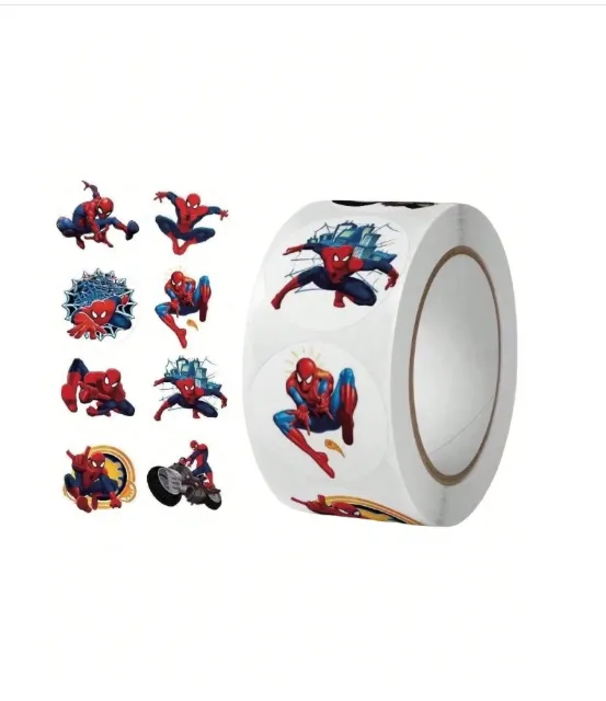 500pcs/Set Classic Roll Round Stickers, Superhero Self-Adhesive Sealing Labels Carousel 1