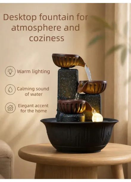 New Creative 3-Tier Desktop Water Fountain Decor Carousel 9